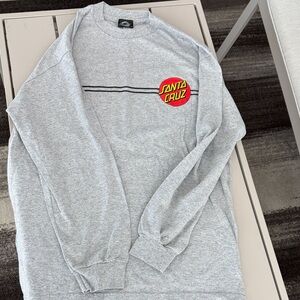 Santa Cruz Skateboards Light Gray Crewneck Sweater